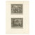 Large antique print with two religious engravings. The upper image depicts the The Meeting between Abraham and...