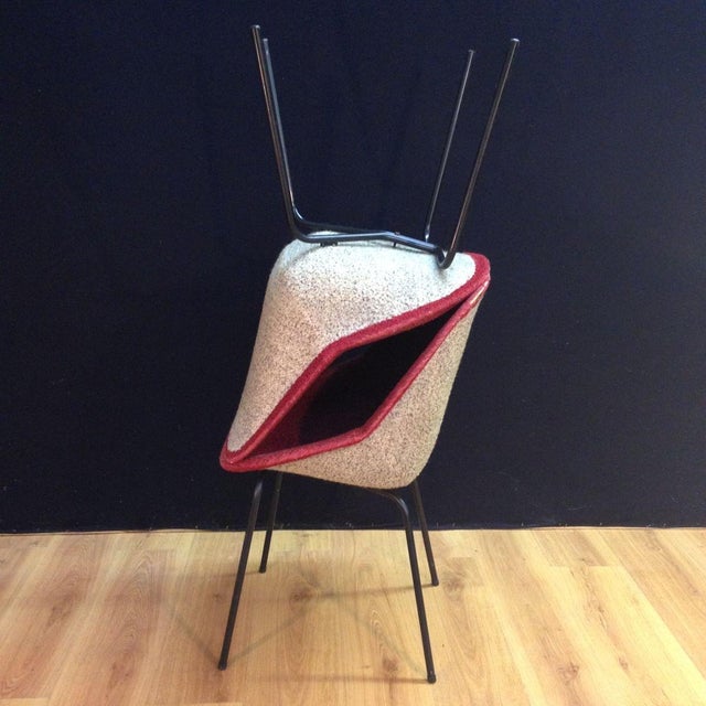 Metal Set of Pink Chairs by Genevieve Dangles-Christian Defrance for Burov, 1950s, Set of 2 For Sale - Image 7 of 10
