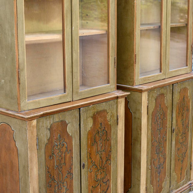 18th Century Bookcases in Lacquered Doors, Set of 2 For Sale - Image 6 of 9