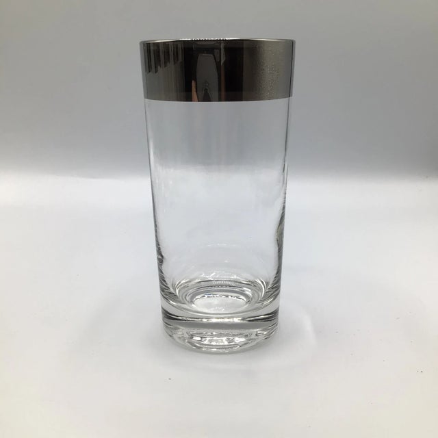 Mid-Century Modern Dorothy Thorpe Platinum Band Highball Glasses-Set of 12 For Sale - Image 3 of 11
