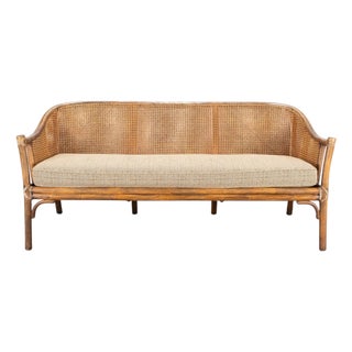 McGuire Organic Modern Rattan Double-Cane Panel Sofa Settee For Sale