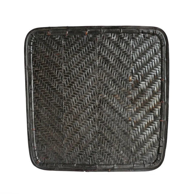 Contemporary Vintage Akha Thai Square Basket For Sale - Image 3 of 4