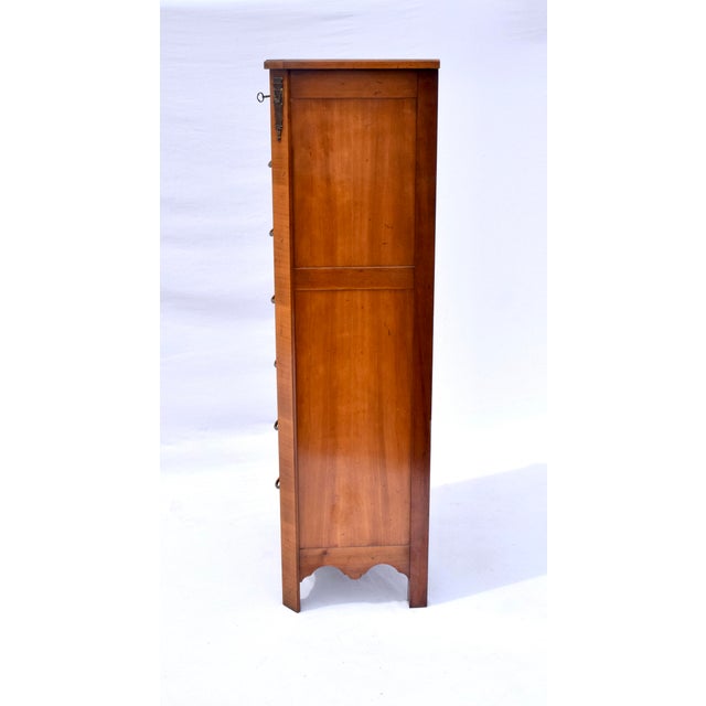 Wood Baker Lingerie Chest Louis XVI Style, Parquetry Tulipwood Gilt-Metal For Sale - Image 7 of 14