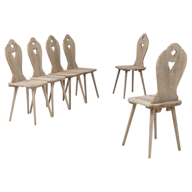 20th Century French Oak Alpine Dining Chairs - Set of 6 For Sale - Image 15 of 18