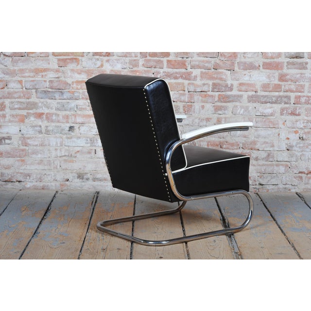 Metal Bauhaus Armchair in Chrome by W. Gispen for Mücke-Melder, Czech, 1930s For Sale - Image 7 of 18