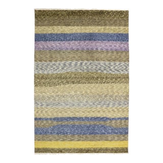 Vintage Modern Style Biophilic Moroccan Rug - 09'00 X13'07 For Sale