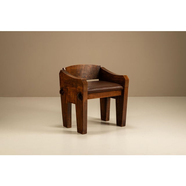 Brutalist Bulky Artisanal Chair in Wood, 1960s For Sale - Image 15 of 15