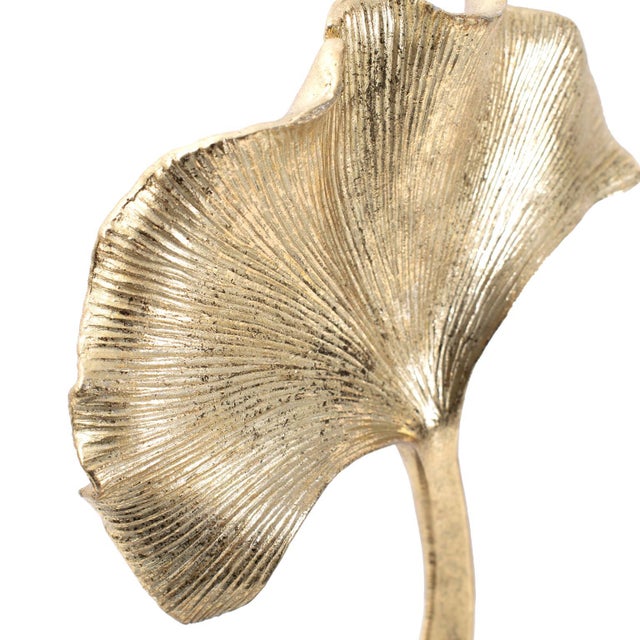 Plastic Gifu Golden Ginkgo Leaf Sculpture- Short For Sale - Image 7 of 11