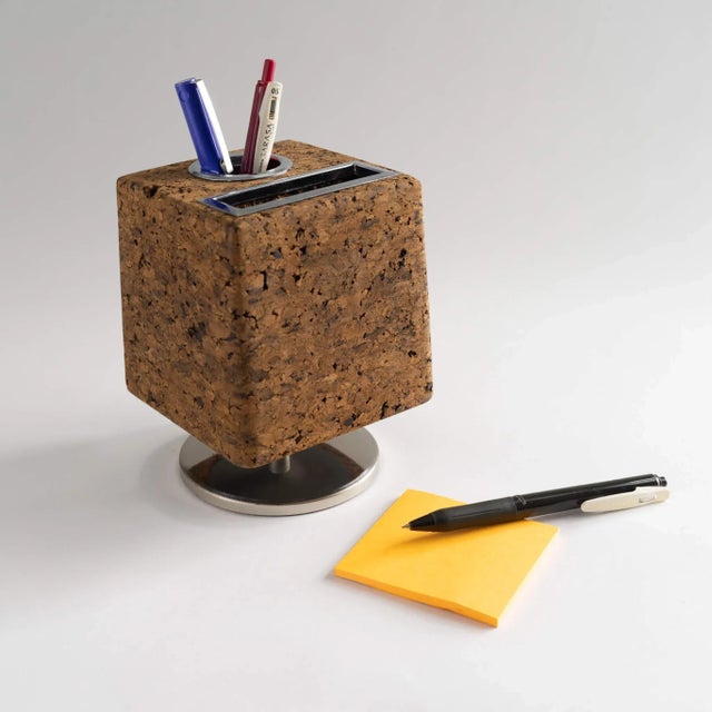 Mid Century Park Sherman Rotating Cork and Chrome Pen Organizer For Sale - Image 10 of 11