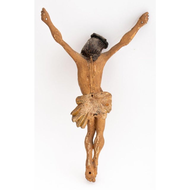 Ecclesiastical Carved Wood Crucifix Sculpture For Sale - Image 4 of 4