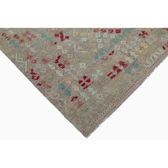 Traditional Handwoven Geometric Swedish Flatweave Rug-8'1" X 9'10" For Sale - Image 9 of 12