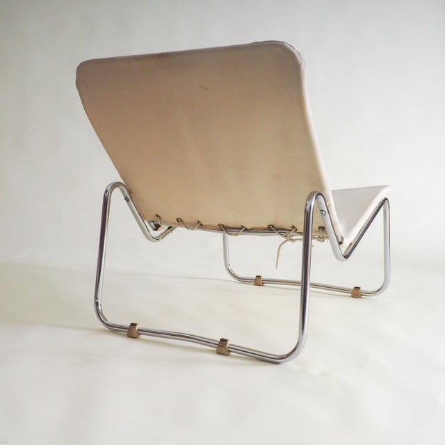 White Vintage Tubular Lounge Chair, 1970s For Sale - Image 8 of 13