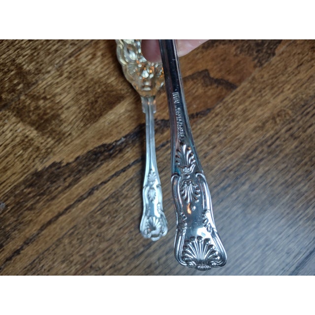 Silver Antique Set of 2 William Adams Salad Set in Original Box For Sale - Image 8 of 9