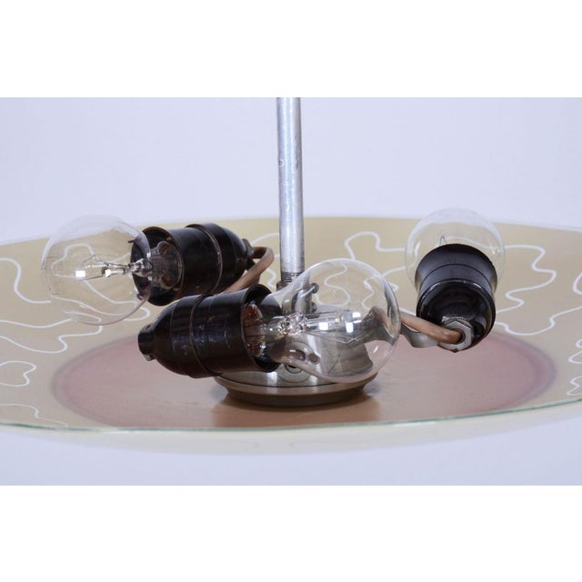Glass & Chrome Hanging Light, 1950s For Sale - Image 9 of 16