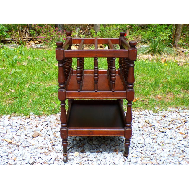 1940s Vintage Mahogany Canterbury Magazine Rack Music Stand For Sale - Image 5 of 15