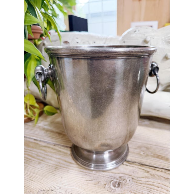 Vintage Silver Champagne & Ice Bucket From Tirrenia Italian Ocean Liner For Sale - Image 15 of 18