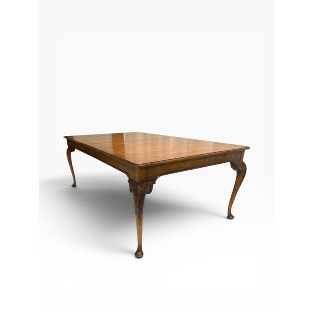 Baker Furniture Company 1990s Baker Furniture Stately Homes Walnut Extendable Dining Table For Sale - Image 4 of 14