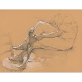 “Study of After the Sitting, After Bergh” Contemporary Original Graphite and Chalk Figure Drawing by David Orrin Smith For Sale