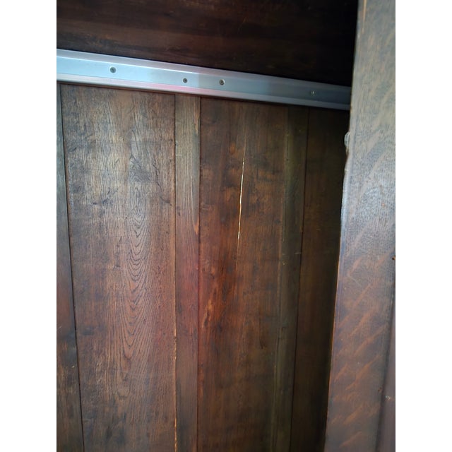Antique Victorian Gothic Revival Armoire 19th Century, Handcarved Oak For Sale - Image 17 of 17