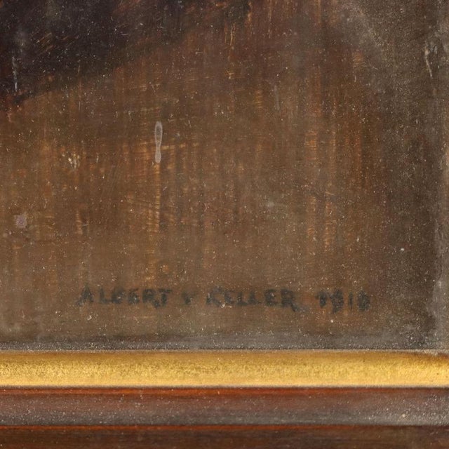 Albert Von Keller, Portrait, Oil on Panel, Framed For Sale - Image 8 of 13