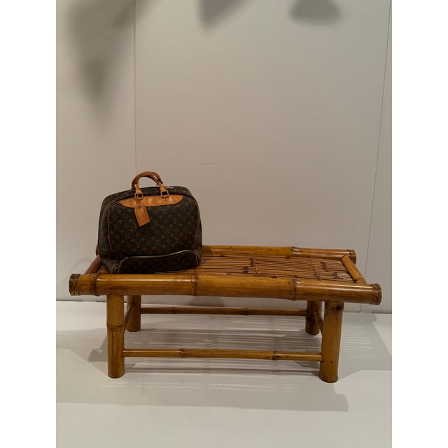 Contemporary Bamboo & Rattan Midcentury Modern Bench For Sale - Image 3 of 11