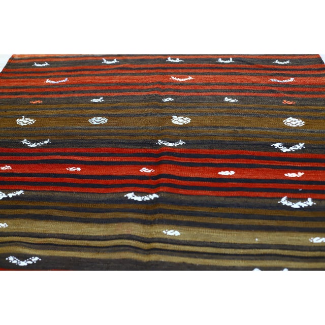 1960s Southwestern Style Wool Hand Knotted Kilim Rug For Sale - Image 9 of 13