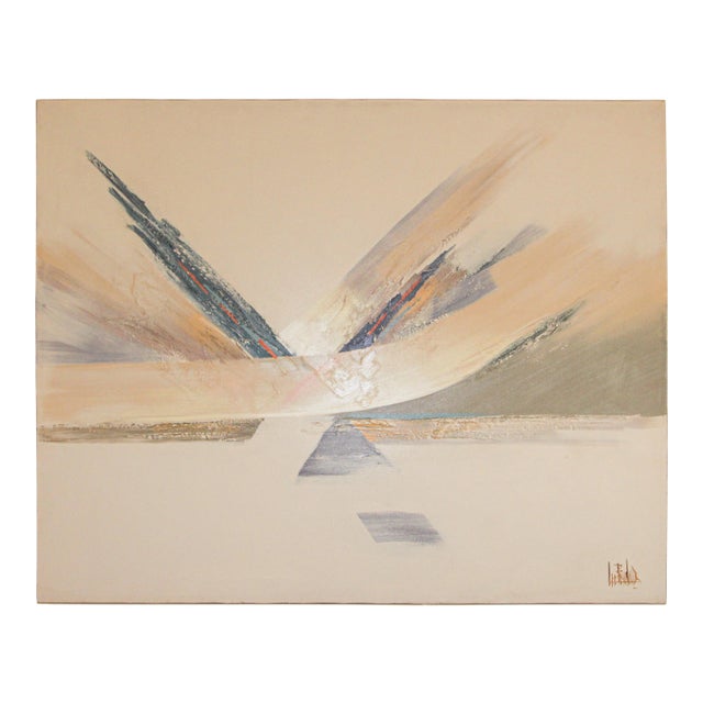 Vintage Signed Lee Reynolds Studio Textured Abstract Painting For Sale