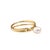 Minimalist Pearl & Gold Elegant Cocktail Ring, Size 4 For Sale - Image 9 of 9