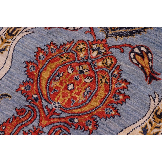 Boho Chic Ziegler Rolf Blue Rust Hand-Knotted Wool Rug - 10'1'' X 13'10'' For Sale - Image 4 of 8
