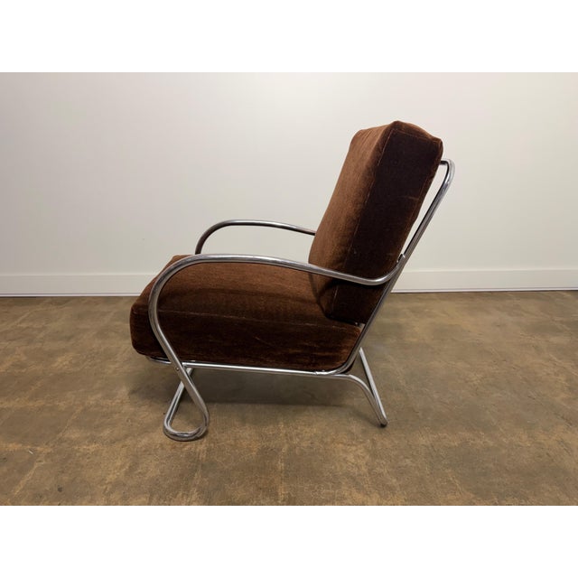 Mid 20th Century Kem Weber Tubular Chrome Lounge Chair for Lloyd Manufacturing For Sale - Image 4 of 17