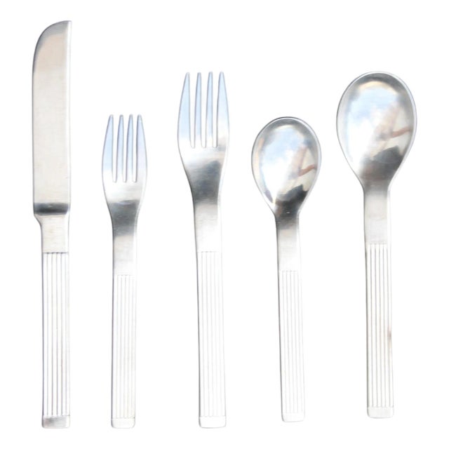 Mid 20th Century Set of Dansk Stainless Flatware, 40 Pieces For Sale