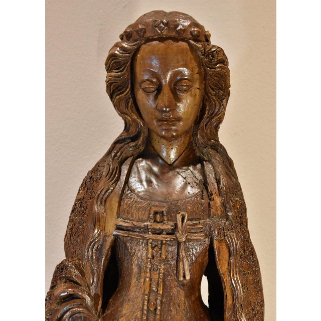 Saint Catherine of the Lower Rhine, 15th Century, Beech For Sale - Image 14 of 16