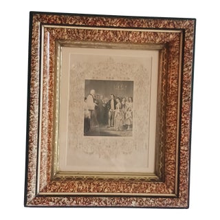 1880s Antique Eastlake Style Frame With "Marriage of Washington" Steel Engraving For Sale