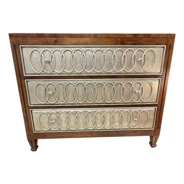 Chest With Silver Leaf and Burl Veneers For Sale