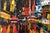 Abstract Expressionism Simon Gaon, Vibrant New York City Times Square, Figural Abstract Expressionist Oil Painting For Sale - Image 3 of 10
