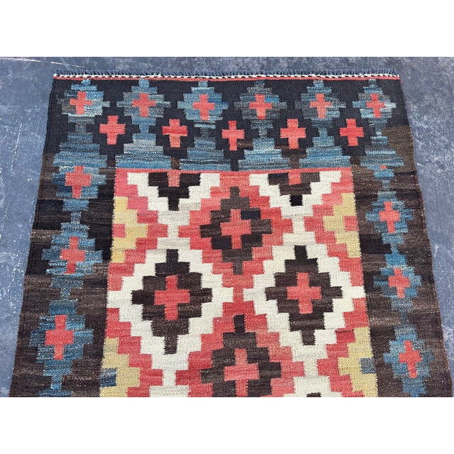 Textile 1990s Boho Chic Kilim Runner - Hand-Woven Rug 3'x10' For Sale - Image 7 of 8