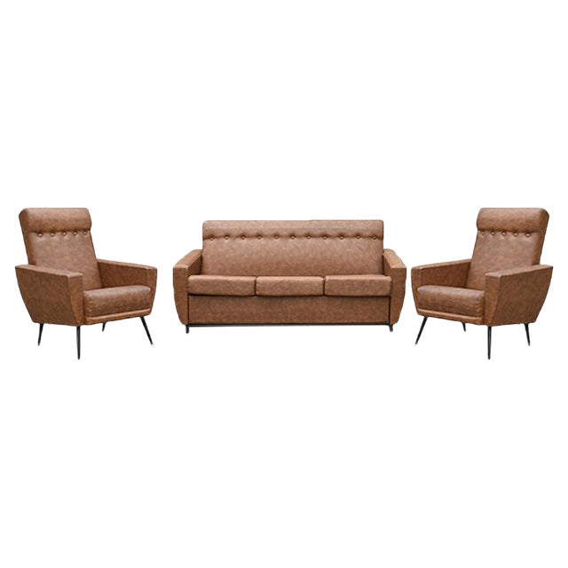 French Living Room Set, 1960s, Set of 3 For Sale