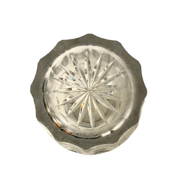 Transparent 1950s German Crystal Vase With Sterling Monogram Top For Sale - Image 8 of 9