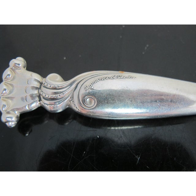 Wallace Silversmiths Wallace Sterling Silver Handle Romance of the Sea 9 3/4" Dinner Knife For Sale - Image 4 of 6