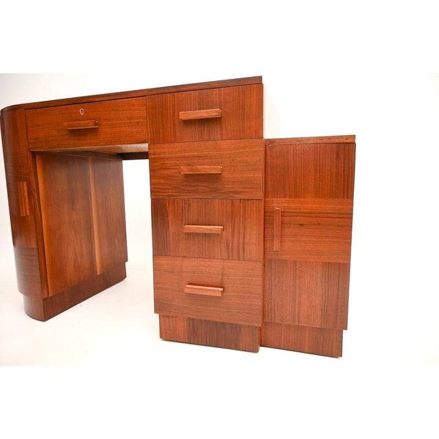 Art Deco Figured Walnut Desk, 1930 For Sale - Image 14 of 16