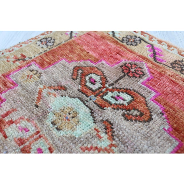 Small Sized Vintage Turkish Rug - 23"x25" For Sale - Image 4 of 10