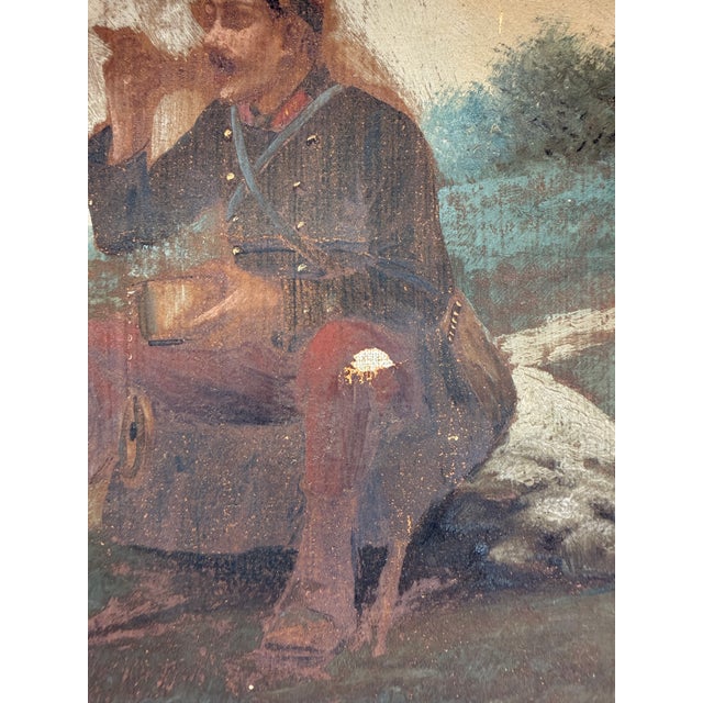 Antique French Military Oil Paintings — Signed Saravoi, 1896, Original Gilt Frames - a Pair For Sale - Image 10 of 17