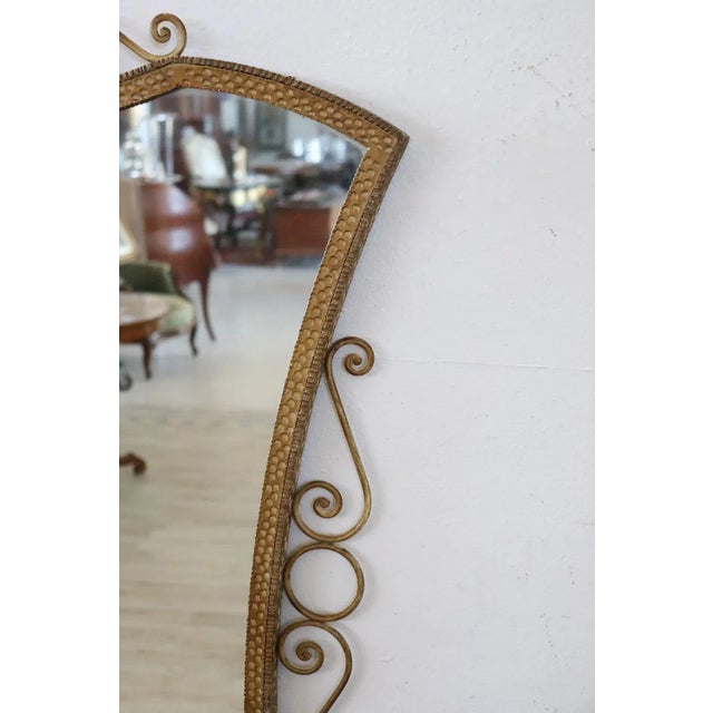 1950s Vintage Gilded Iron Wall Mirror, 1950s For Sale - Image 5 of 11