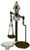 Metal Very Large Size Antique Brass & Enameled Cast Iron Manchester England Wholesale Poultry Sellers Scale - 34 Inches Tall For Sale - Image 7 of 18