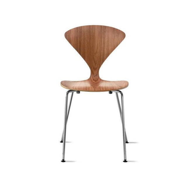 Mid-century modern side chair with steel legs, by norman cherner. New edition the molded plywood side chair by norman...