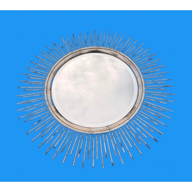 Mid 20th Century Mid 20th century Extra Large Brutalist Sunburst Mirror For Sale - Image 5 of 11