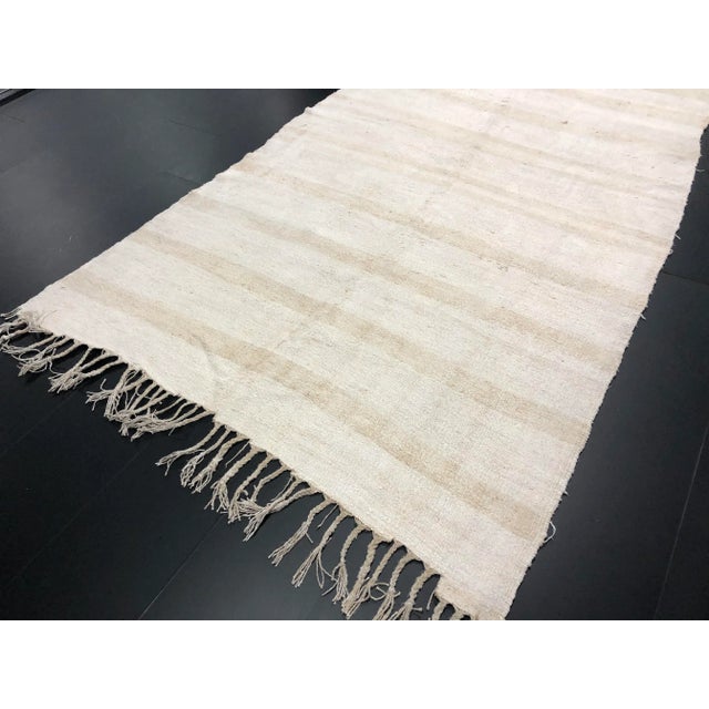 1960s Vintage Modern Turkish Hemp Kilim Rug- 5′4″ × 10′9″ For Sale - Image 5 of 11