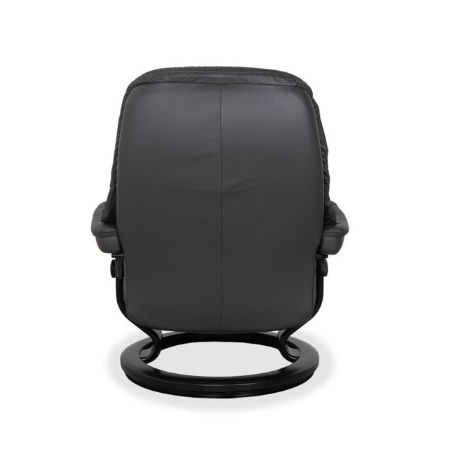 Dark Grey Leather Sunrise Recliner with Manual Function from Stressless For Sale - Image 16 of 18