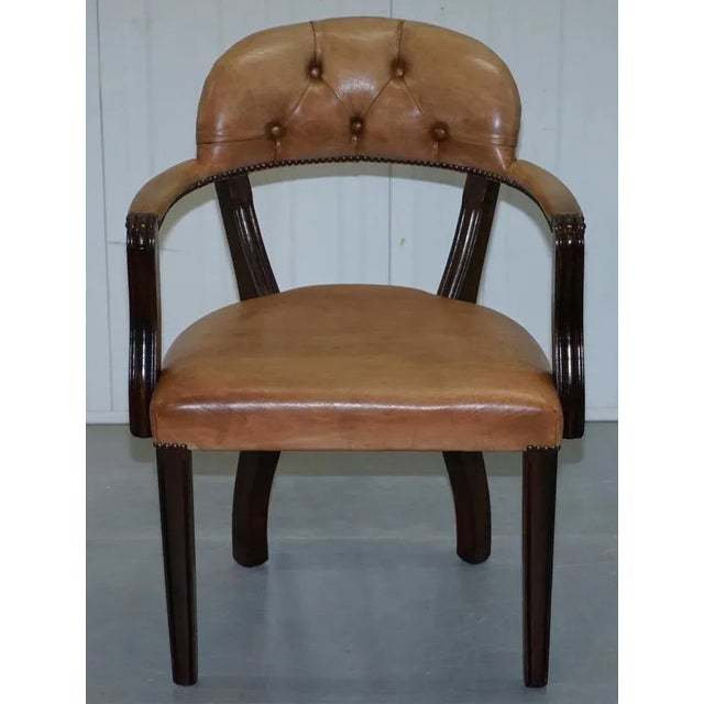 Brown Leather Court Office Dining Chair from House of Chesterfield For Sale - Image 13 of 18