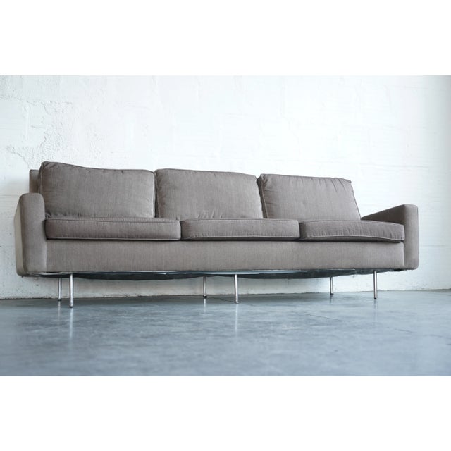 Mid-Century Modern 1960s Vintage Gray Knoll Sofa With Chrome Base For Sale - Image 3 of 4